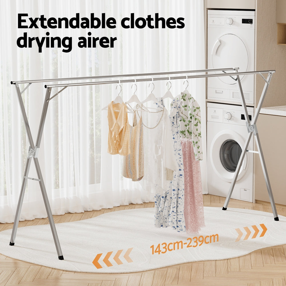 Artiss Clothes Rack Adjustable Foldable Steel