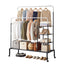 Artiss Clothes Rack Double Rod Airer Rail Coat Stand Hanger Storage Shelf