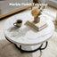 Artiss Coffee Table 2-Tier Marble Finish Round White&Black