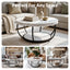Artiss Coffee Table 2-Tier Marble Finish Round White&Black