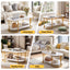 Artiss Coffee Table 2 Tier Oval Marble Finish Storage Shelf Metal Frame Center Table Living Room 100x50x45cm White & Gold
