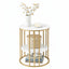 Artiss Coffee Table 2-Tier Round Marble Effect White&Gold