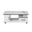 Artiss Coffee Table Marble Finish Center Table with Storage Drawer Cabinet Wood White