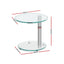 Artiss Coffee Table Oval Tempered Glass Side End Beside Tables Cafe 45cm