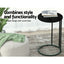 Artiss Coffee Table Side Table Round Black Martha