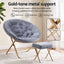 Artiss Comfy Saucer Chair Soft Faux Fur Foldable Accent Chair with Ottoman Grey