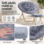 Artiss Comfy Saucer Chair Soft Faux Fur Foldable Accent Chair with Ottoman Grey