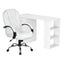 Artiss Computer Desk 120cm Executive Office Chair Set PU Leather High Back White
