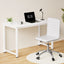 Artiss Computer Desk 120cm Executive Office Chairs Set PU Leather Low Back White