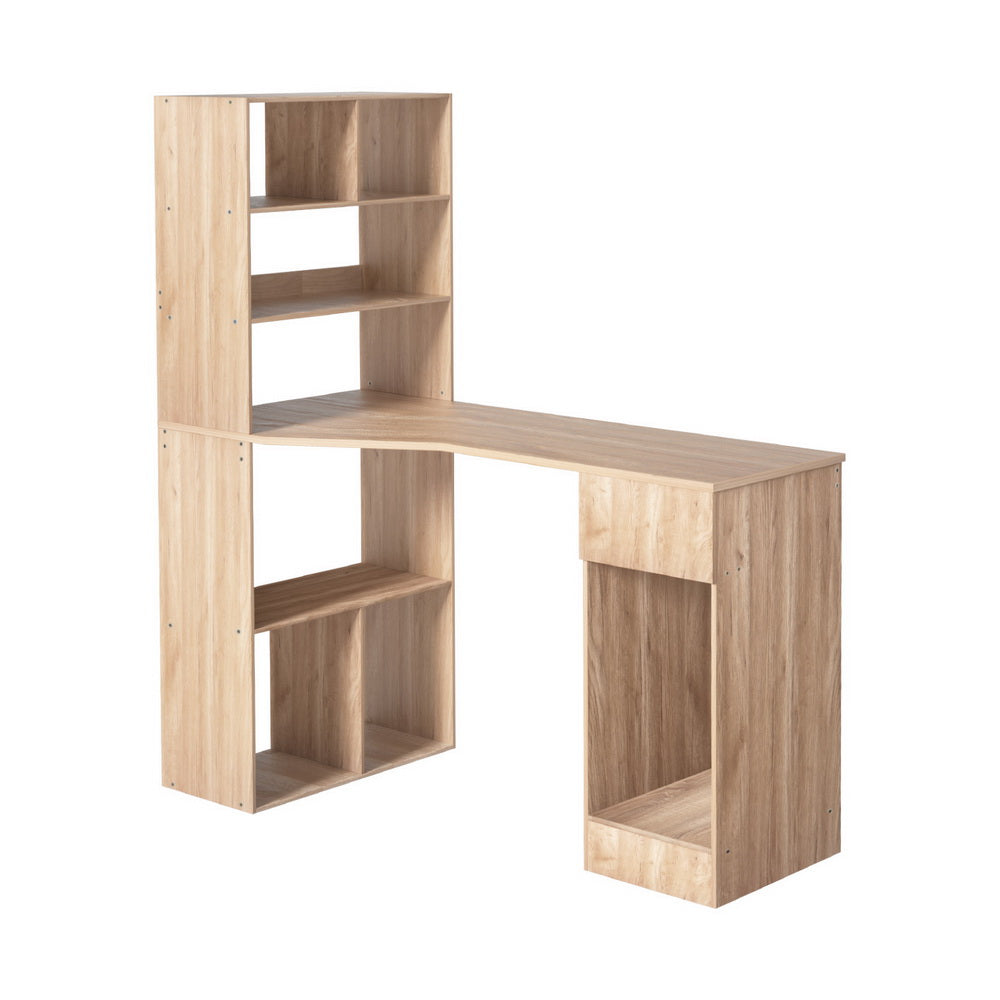 Artiss Computer Desk Bookshelf Drawer Cabinet Oak 120CM