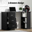 Artiss Computer Desk Drawer Shelf Cabinet Black 120CM