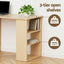 Artiss Computer Desk Drawer Shelf Oak White 120CM