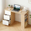 Artiss Computer Desk Drawer Shelf Oak White 120CM