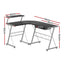 Artiss Computer Desk L-Shape Keyboard Tray Shelf Black