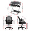 Artiss Computer Desk Mesh Office Chair Set Desks with Keyboard Shelf Try Black