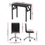 Artiss Computer Desk Office Chair PU Leather Set Foldable Home Study Table Black