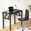 Artiss Computer Desk Office Chair PU Leather Set Foldable Home Study Table Black