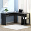 Artiss Computer Desk Shelf L-Shape Black 136CM