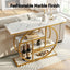 Artiss Console Table Marble Effect 4-Tier Shelves 105CM White&Gold