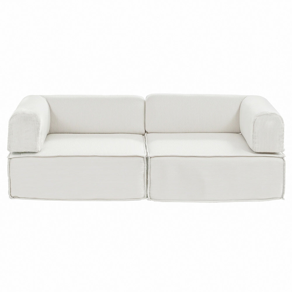 Artiss Convertible Folding Sofa Bed Pull Out Mattress Sleeper Couch Corduroy Beige
