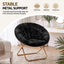 Artiss Cozy Saucer Chair Soft Faux Fur Folding Accent Chair for Bedroom Black