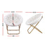 Artiss Cozy Saucer Chair Soft Faux Fur Folding Accent Chair for Bedroom White