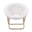 Artiss Cozy Saucer Chair Soft Faux Fur Folding Accent Chair for Bedroom White