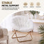 Artiss Cozy Saucer Chair Soft Faux Fur Folding Accent Chair for Bedroom White