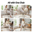 Artiss Criss Cross Chair with Wheels & Adjustable Armrests and Electric Standing Desk 140cm with Memory Presets, Ergonomic Cross Legged Chair and Office Desk Set