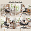 Artiss Cross Legged Office Chair PU Leather Swivel Vanity Chair Wide Seat Adjustable Arms Black