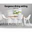 Artiss Dining Chairs Set of 2 PU Leather Plastic Metal White