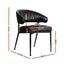 Artiss Dining Chairs Set of 4 Leather Hollow Armchair Black