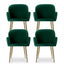 Artiss Dining Chairs Set of 4 Velvet Armchair Green