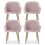 Artiss Dining Chairs Set of 4 Velvet Armchair Pink