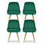 Artiss Dining Chairs Set of 4 Velvet Channel Tufted Green