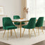 Artiss Dining Chairs Set of 4 Velvet Channel Tufted Green