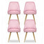 Artiss Dining Chairs Set of 4 Velvet Channel Tufted Pink