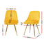 Artiss Dining Chairs Set of 4 Velvet Channel Tufted Yellow
