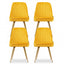 Artiss Dining Chairs Set of 4 Velvet Channel Tufted Yellow