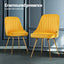 Artiss Dining Chairs Set of 4 Velvet Channel Tufted Yellow