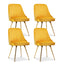 Artiss Dining Chairs Set of 4 Velvet Channel Tufted Yellow