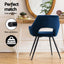 Artiss Dining Chairs Set of 4 Velvet Hollow Armchair Blue