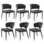 Artiss Dining Chairs Set of 6 Linen Fabric Soft Upholstered Chairs Charcoal