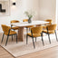 Artiss Dining Chairs Set of 6 Linen Fabric Soft Upholstered Chairs Mustard