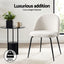 Artiss Dining Chairs Set of 6 Sherpa Boucle White