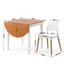 Artiss Dining Table and Chairs Set 5PCS, 75-110cm Drop-Leaf Table, with 4 Dining Chairs White Wooden, 4 Seater Dining Table Set for Kitchen, Apartment, Café