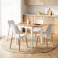 Artiss Dining Table and Chairs Set 5PCS, 75-110cm Drop-Leaf Table, with 4 Dining Chairs White Wooden, 4 Seater Dining Table Set for Kitchen, Apartment, Café