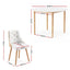 Artiss Dining Table and Chairs Set 5PCS Round 4 PU Leather Seater Dining Set White