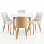 Artiss Dining Table and Chairs Set 5PCS Round 4 PU Leather Seater Dining Set White