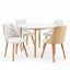 Artiss Dining Table and Chairs Set 5PCS Round 4 PU Leather Seater Dining Set White